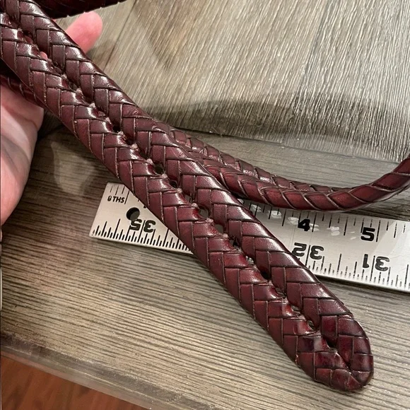 Coach Men’s Brown Braided Leather Belt Gold Brass Buckle 5922 Size 36” - Picture 12 of 16